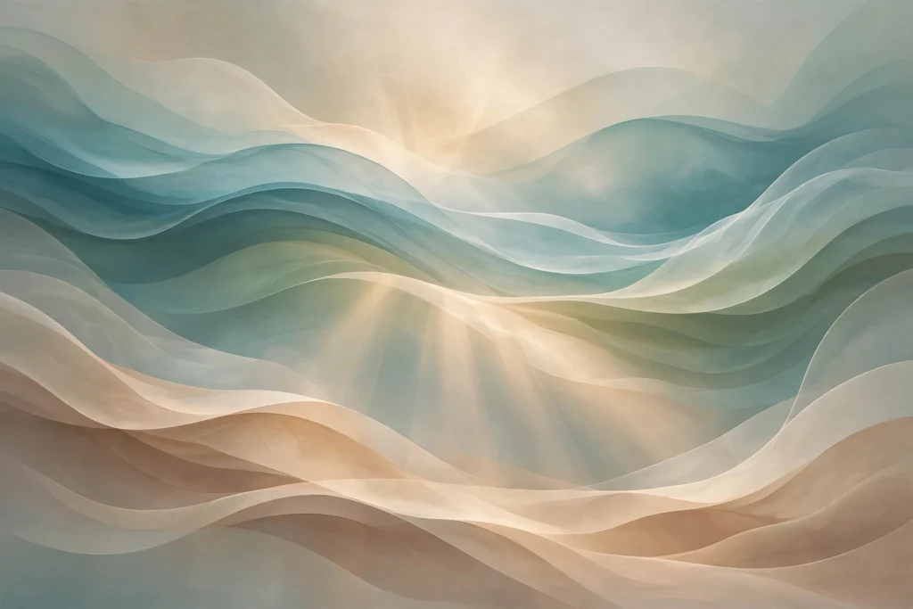 Calming teal ocean wave illustration symbolizing mental wellness and calm for Avenmind Health telehealth psychiatry